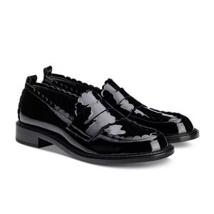 New! AGL Janise Patent Leather Moccasin Penny Loafer Black EU 36 US 6 $555